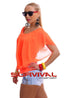 Scooped Neck Blouse Batwing Top